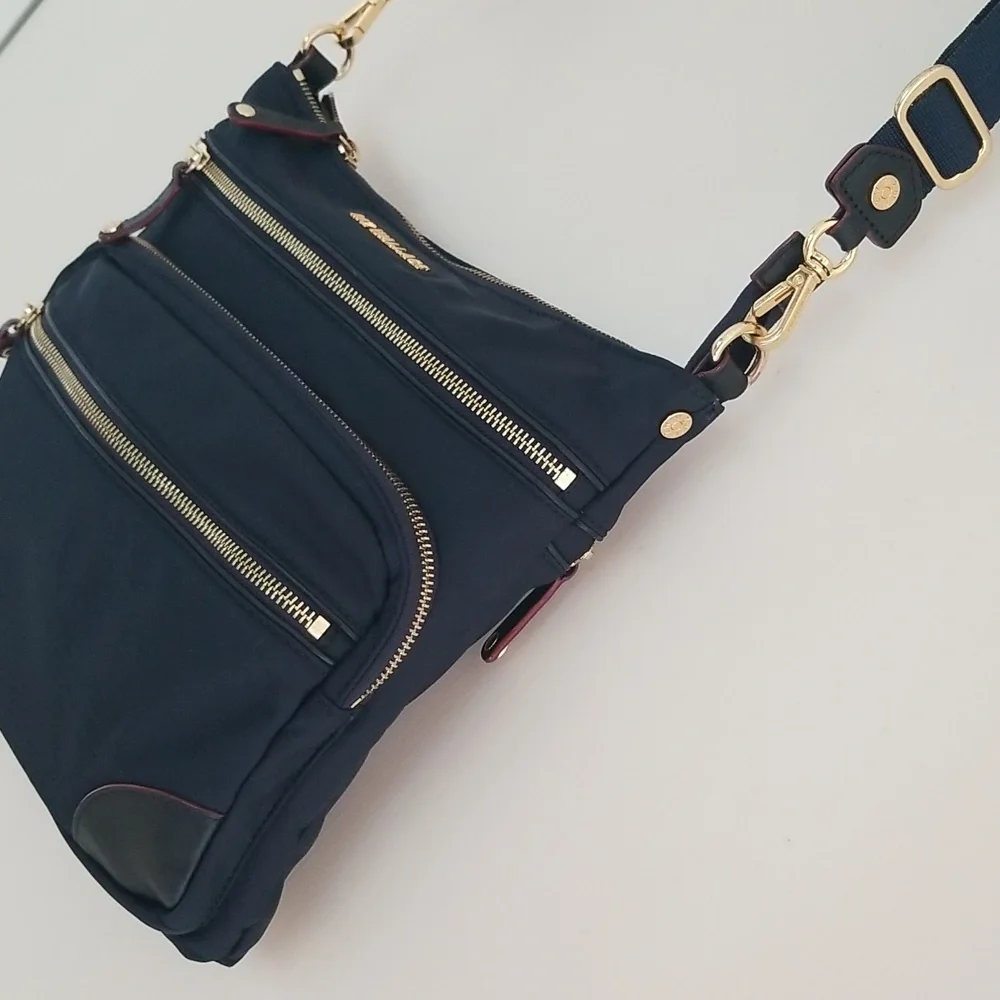MZ Wallace Dawn Blue / Gold Hardware Downtown Crosby Hobo/Cross…